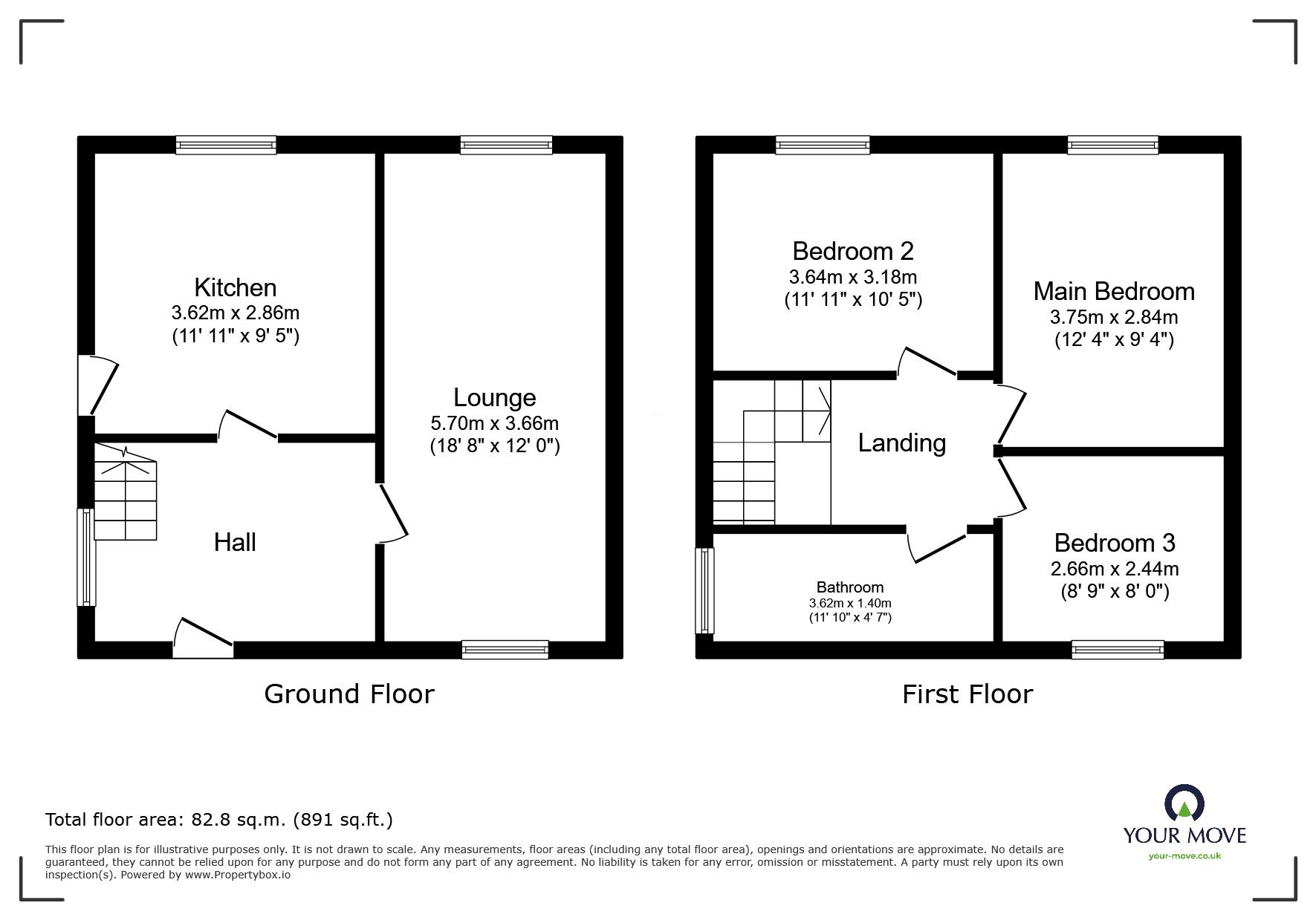 Floorplan of 3 bedroom Semi Detached House for sale, Bentley Close, Barnsley, South Yorkshire, S71