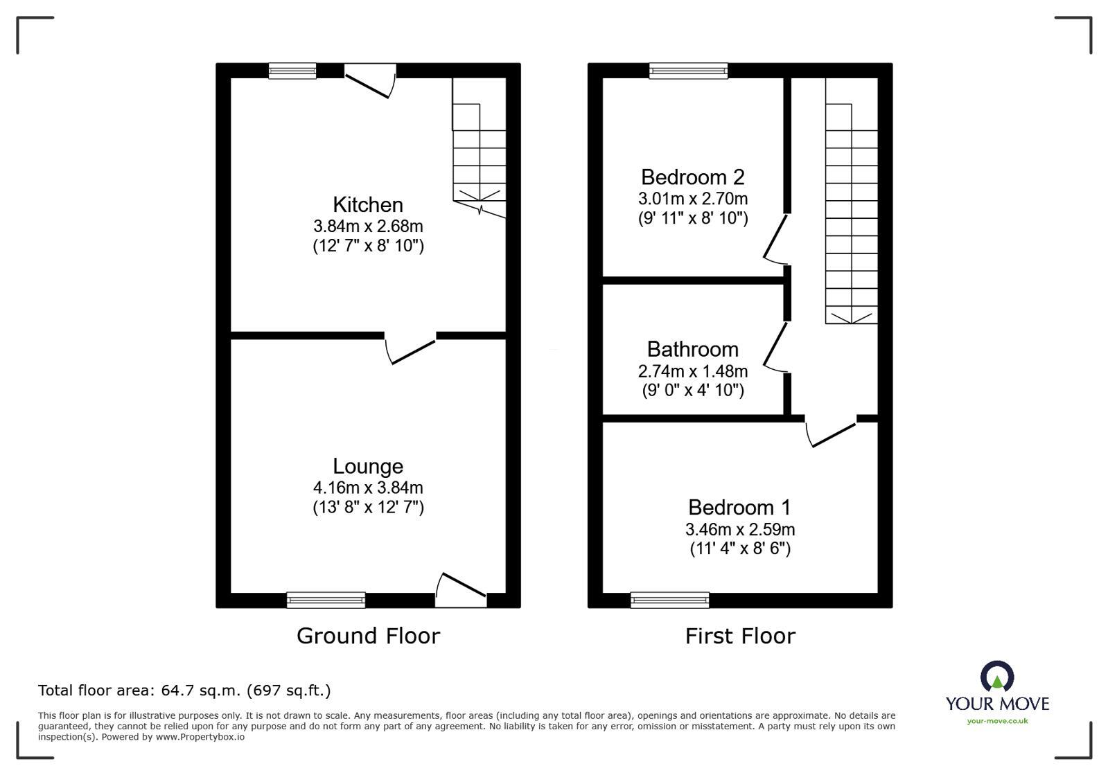 Floorplan of 2 bedroom Mid Terrace House for sale, Vaal Street, Barnsley, S70