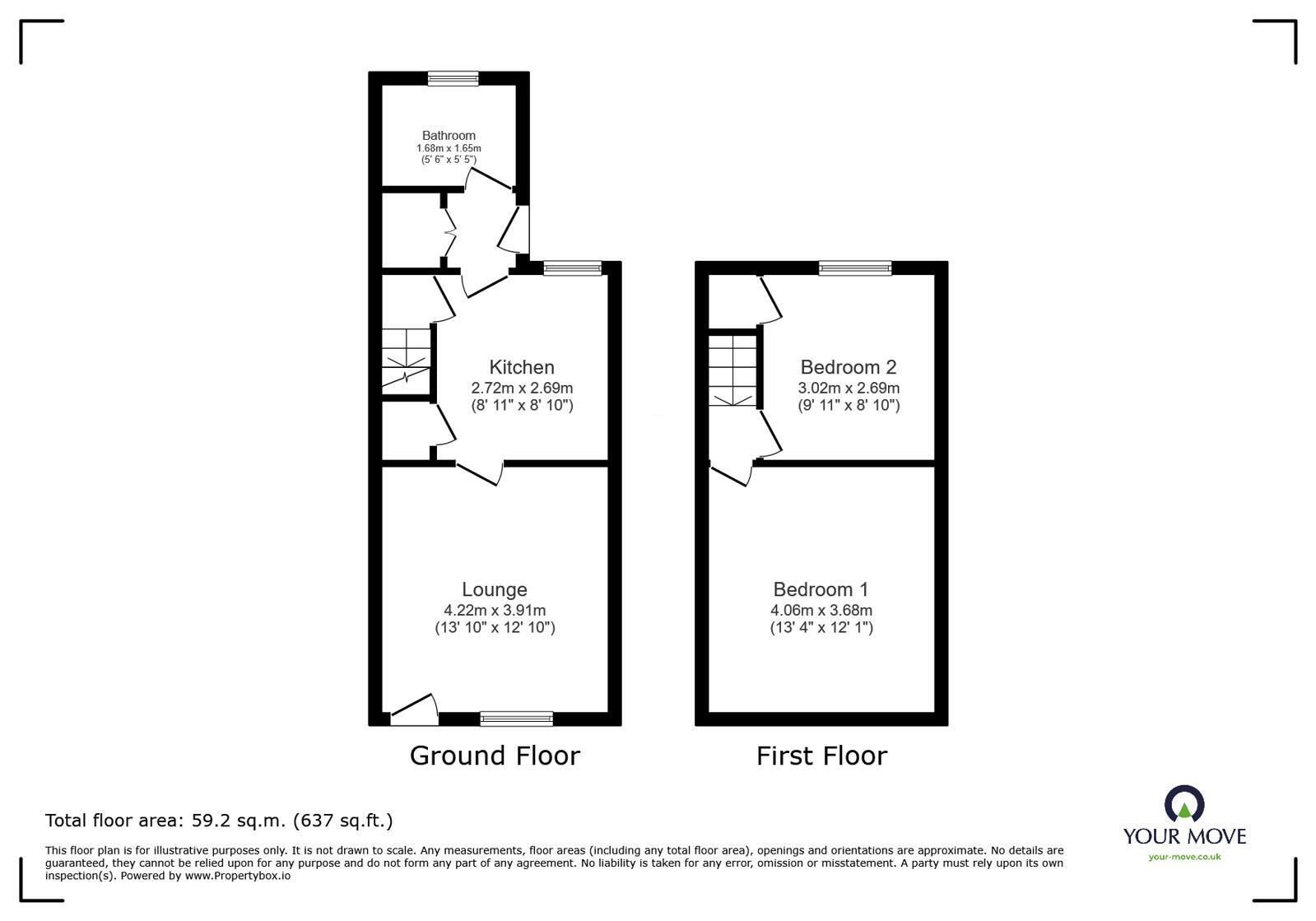 Floorplan of 2 bedroom Mid Terrace House for sale, Vernon Street, Barnsley, S71