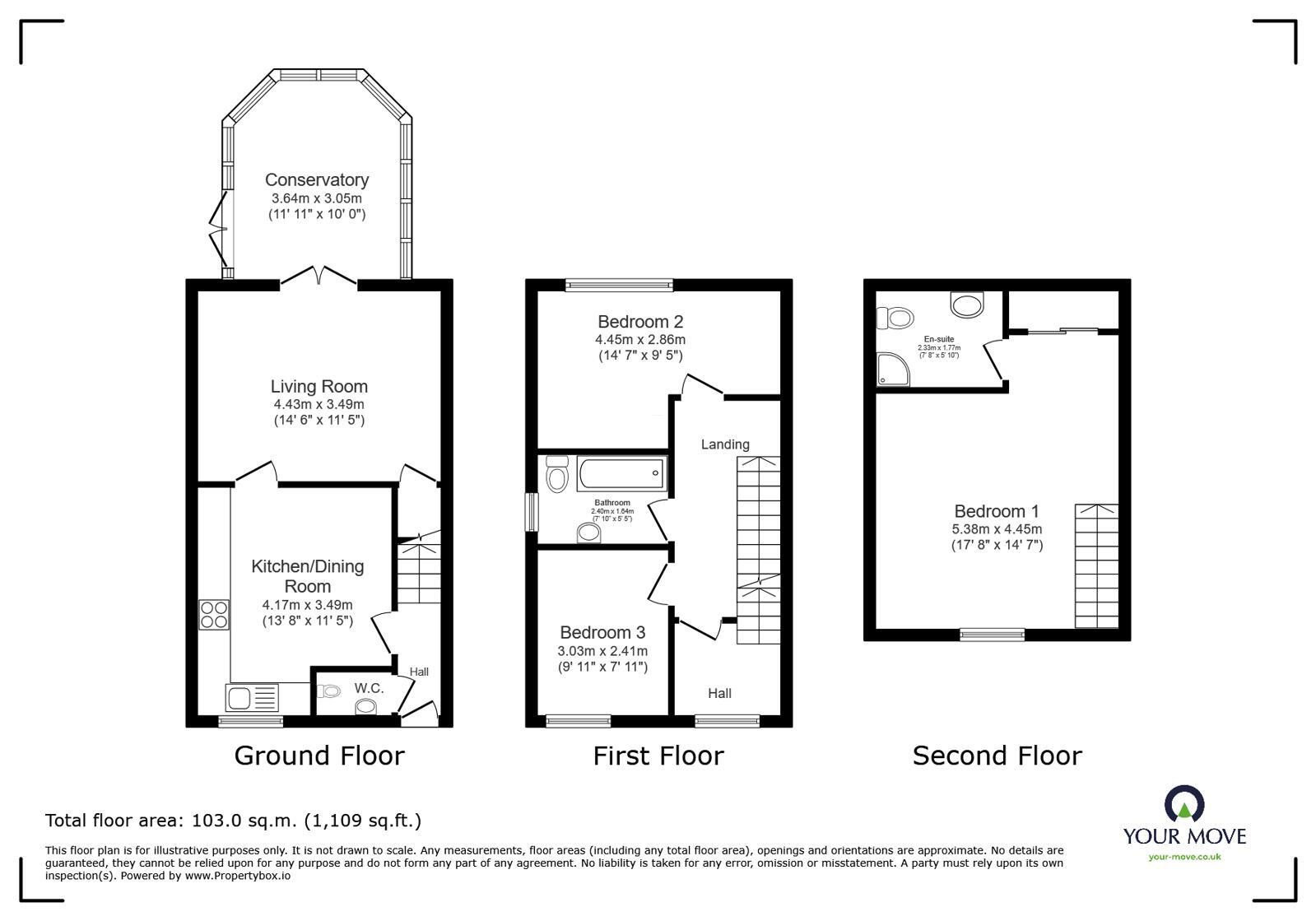 Floorplan of 3 bedroom Semi Detached House for sale, Brook Close, Grimethorpe, Barnsley, S72