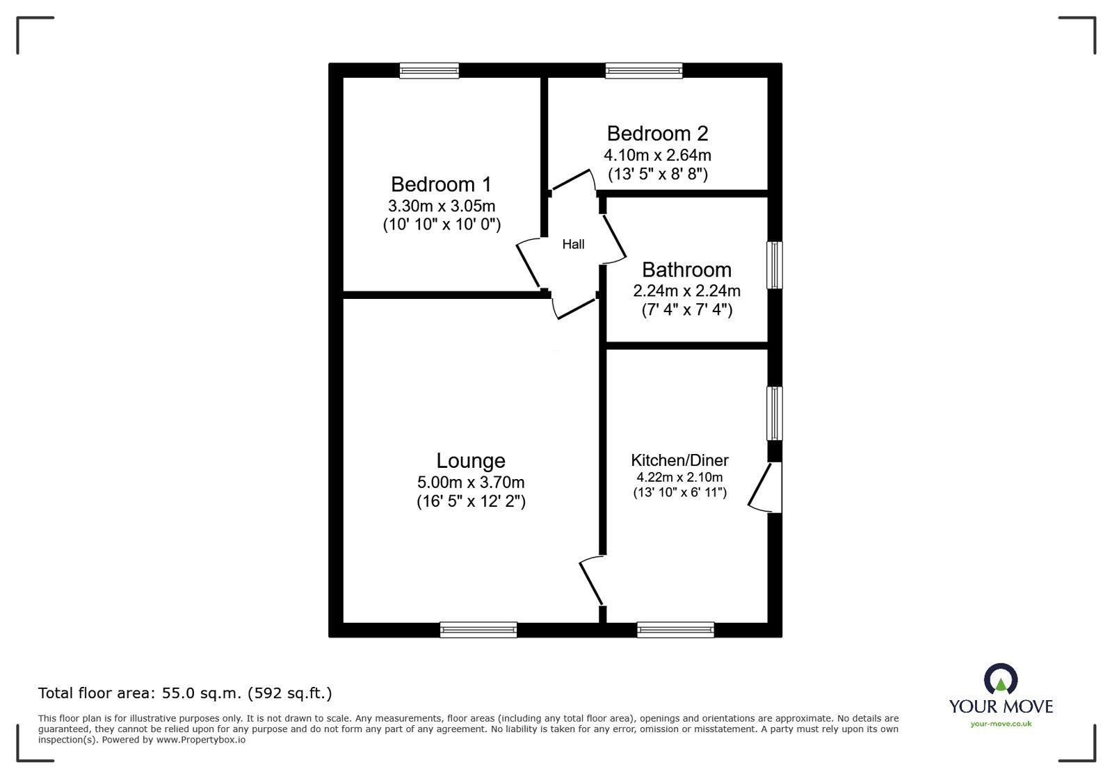 Floorplan of 2 bedroom Semi Detached Bungalow for sale, Calver Close, Dodworth, Barnsley, S75