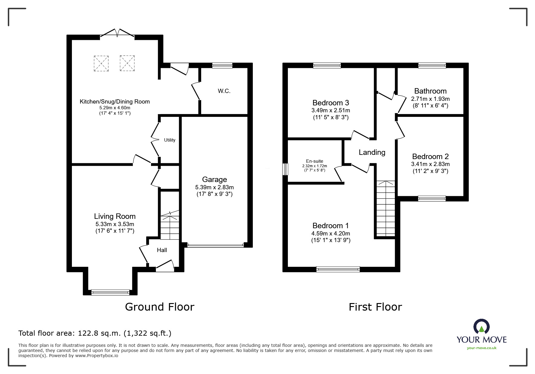 Floorplan of 3 bedroom Detached House for sale, Marley Way, Drakelow, Derbyshire, DE15