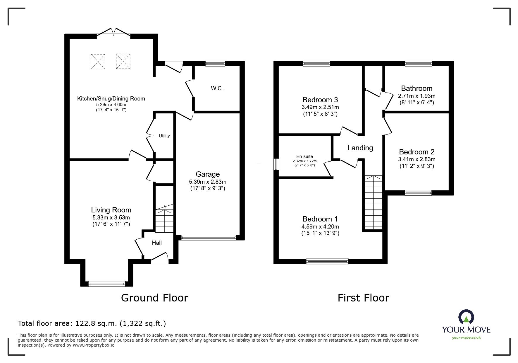 Floorplan of 3 bedroom Detached House for sale, Marley Way, Drakelow, Derbyshire, DE15
