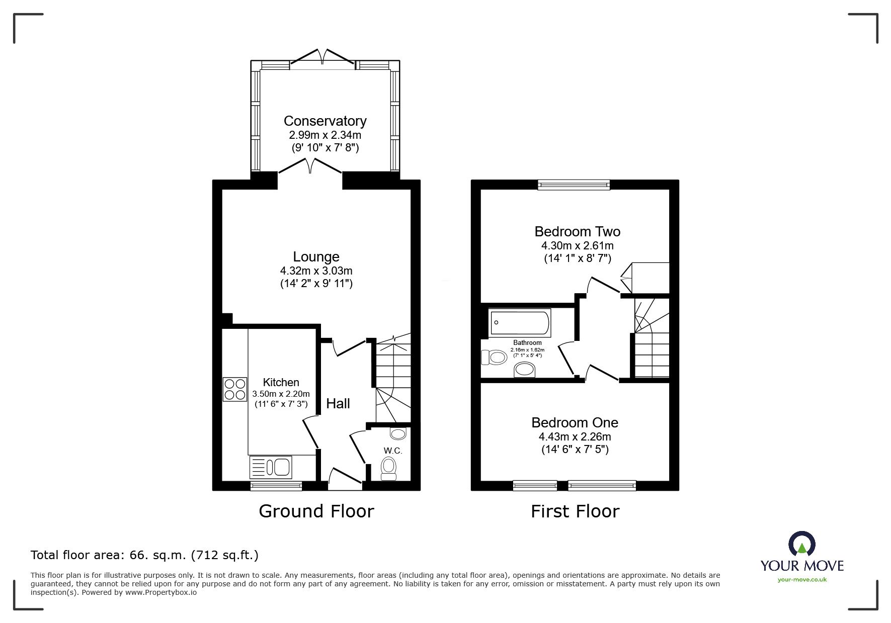 Floorplan of 2 bedroom End Terrace House to rent, Joseph Street, Grimethorpe, Barnsley, S72