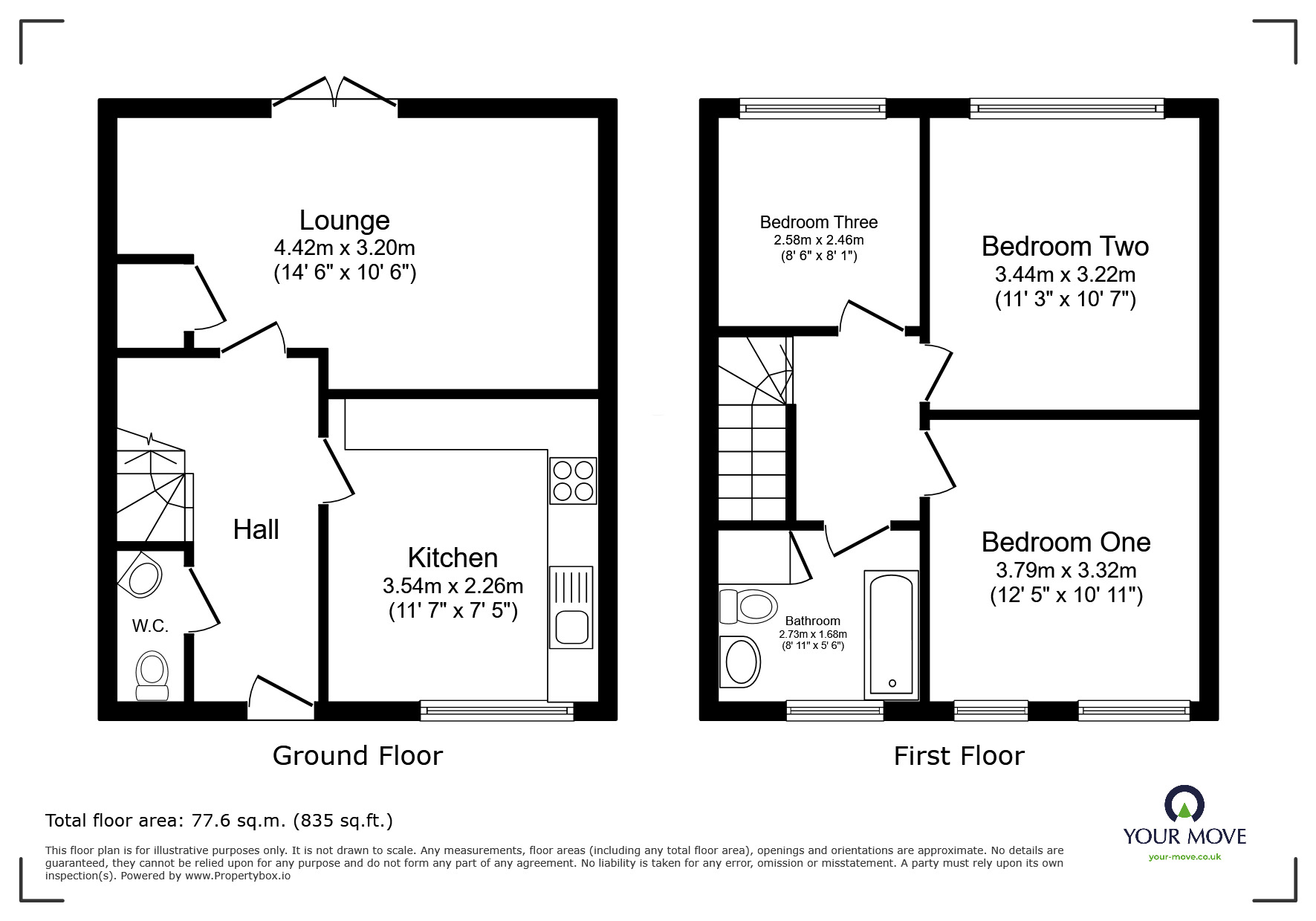 Floorplan of 3 bedroom Mid Terrace House to rent, Masons Way, Barnsley, S70