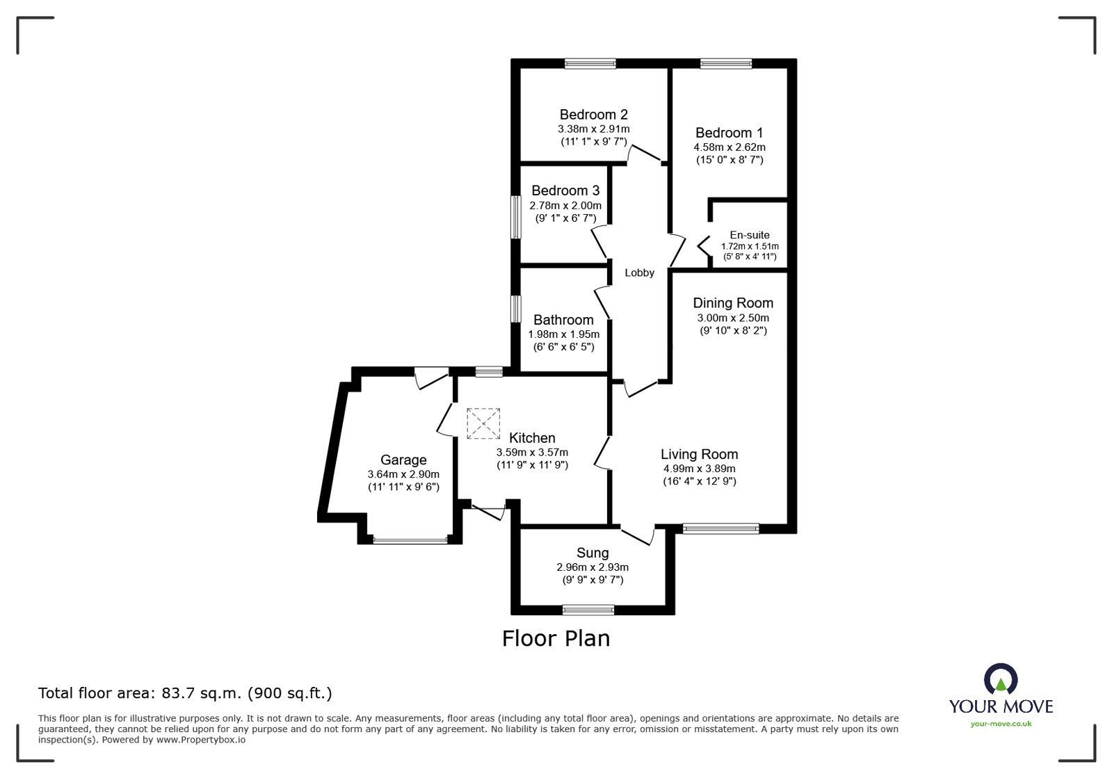 Floorplan of 3 bedroom Semi Detached Bungalow for sale, Avondale Drive, Barnsley, S71