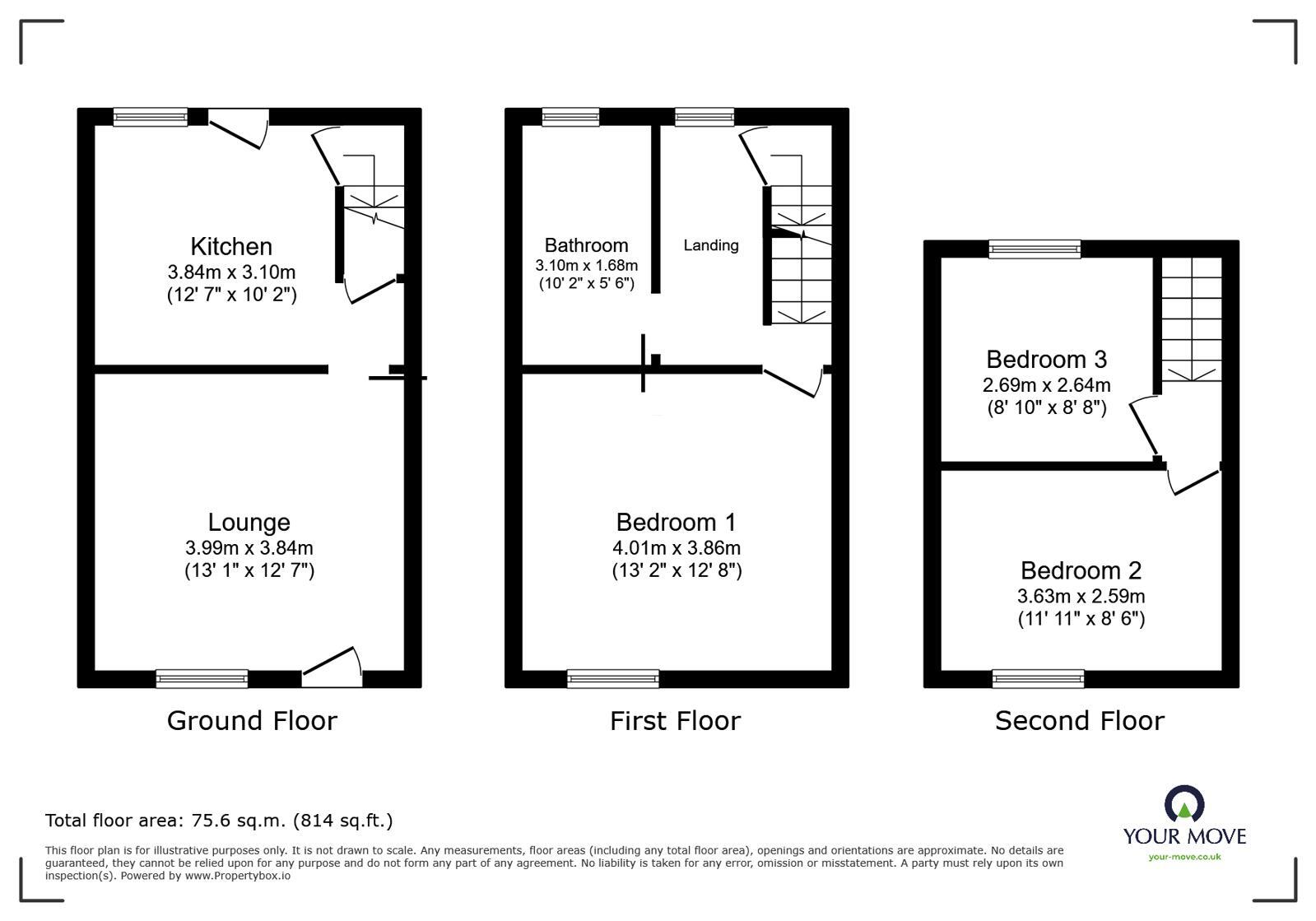 Floorplan of 3 bedroom Mid Terrace House for sale, Coronation Terrace, Barnsley, S71