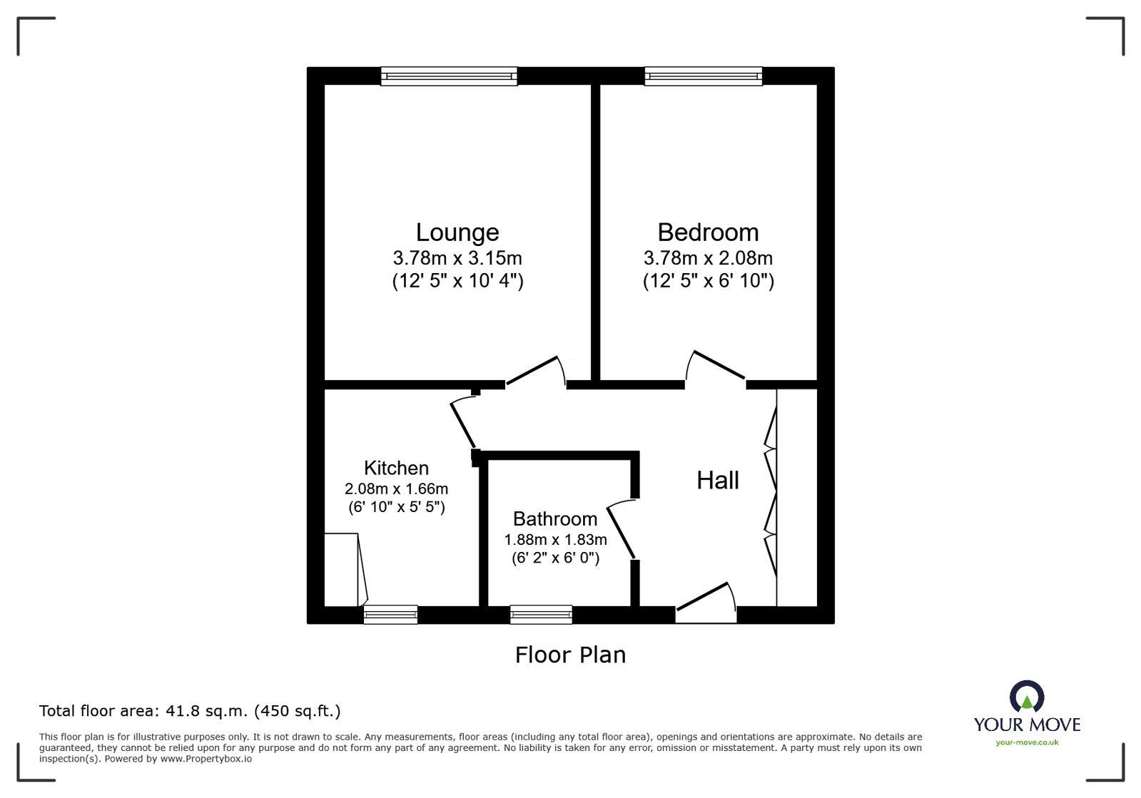 Floorplan of 1 bedroom Flat for sale, Huddersfield Road, Barnsley, S75