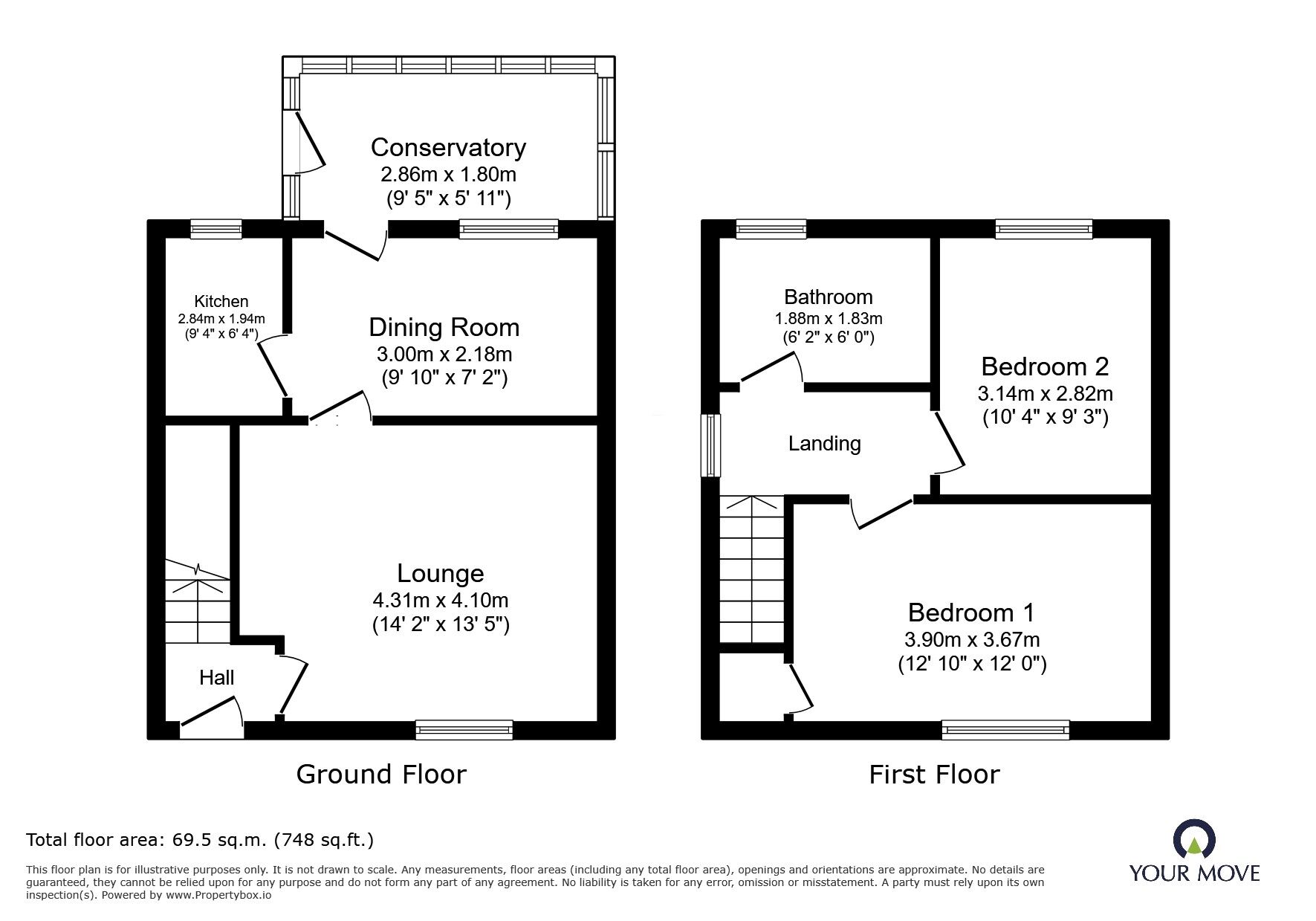 Floorplan of 2 bedroom Semi Detached House for sale, Shield Avenue, Worsbrough, Barnsley, S70