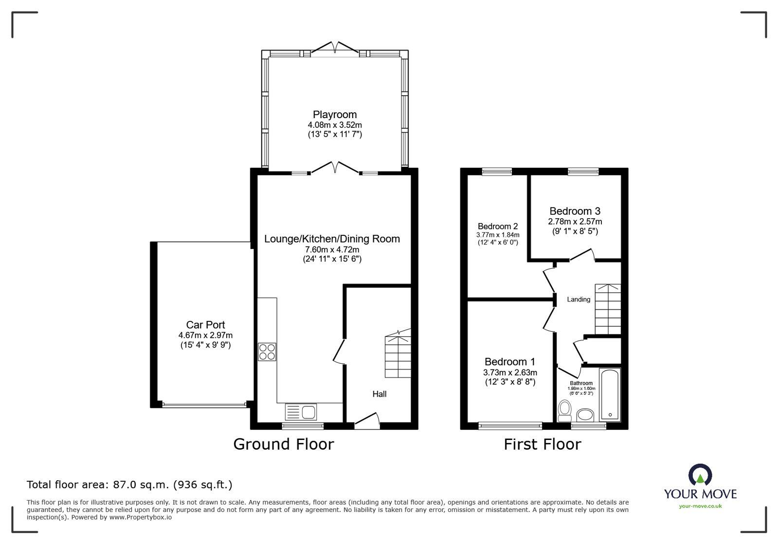 Floorplan of 3 bedroom Semi Detached House for sale, Peasehill Close, Barnsley, S70