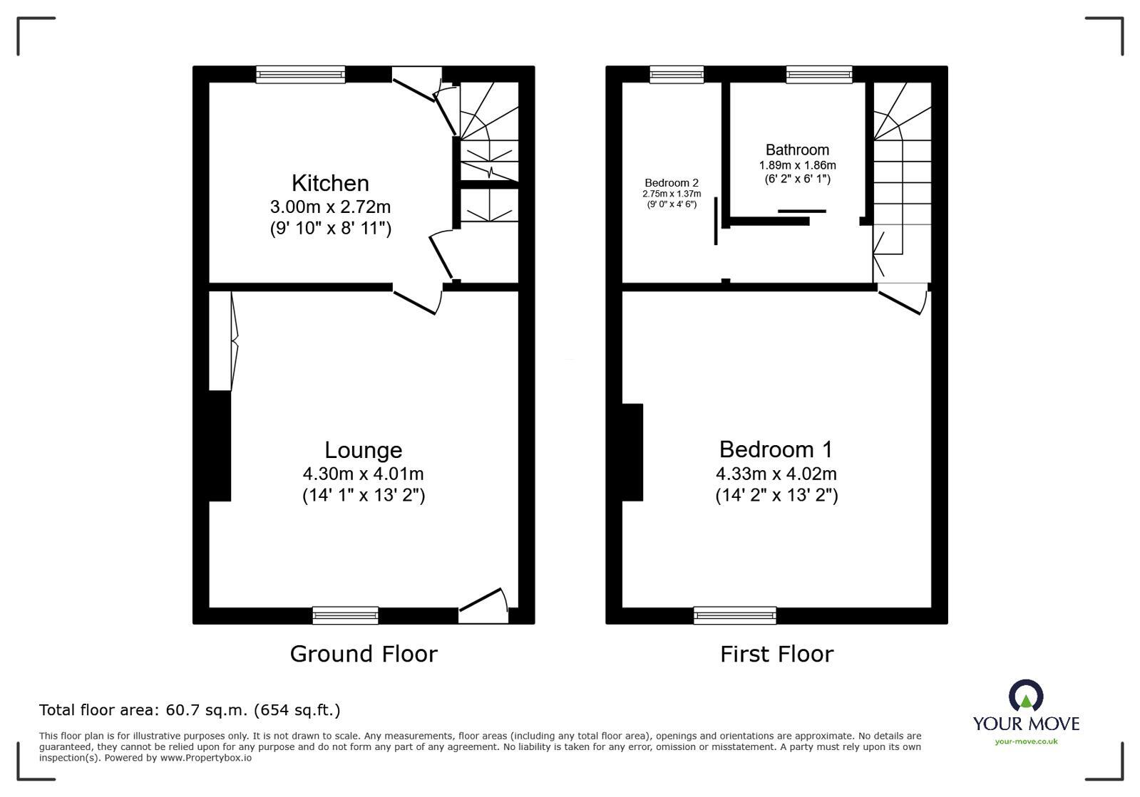 Floorplan of 2 bedroom Mid Terrace House for sale, Vernon Street, Barnsley, S71