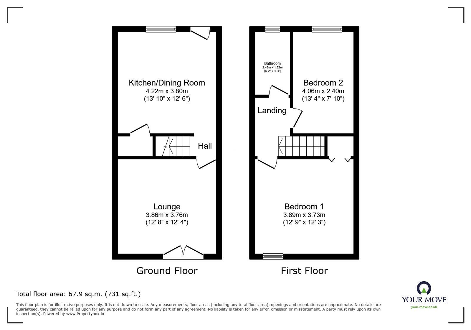 Floorplan of 2 bedroom End Terrace House for sale, Darley Cliff Cottages, Worsbrough, Barnsley, S70