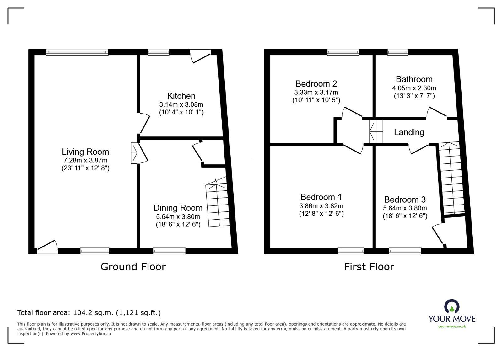 Floorplan of 3 bedroom Mid Terrace House for sale, Stocks Lane, Barnsley, S75