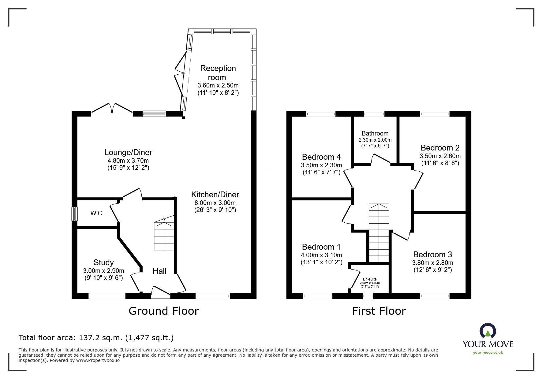 Floorplan of 4 bedroom Detached House for sale, Redhill Court, Barnsley, S75