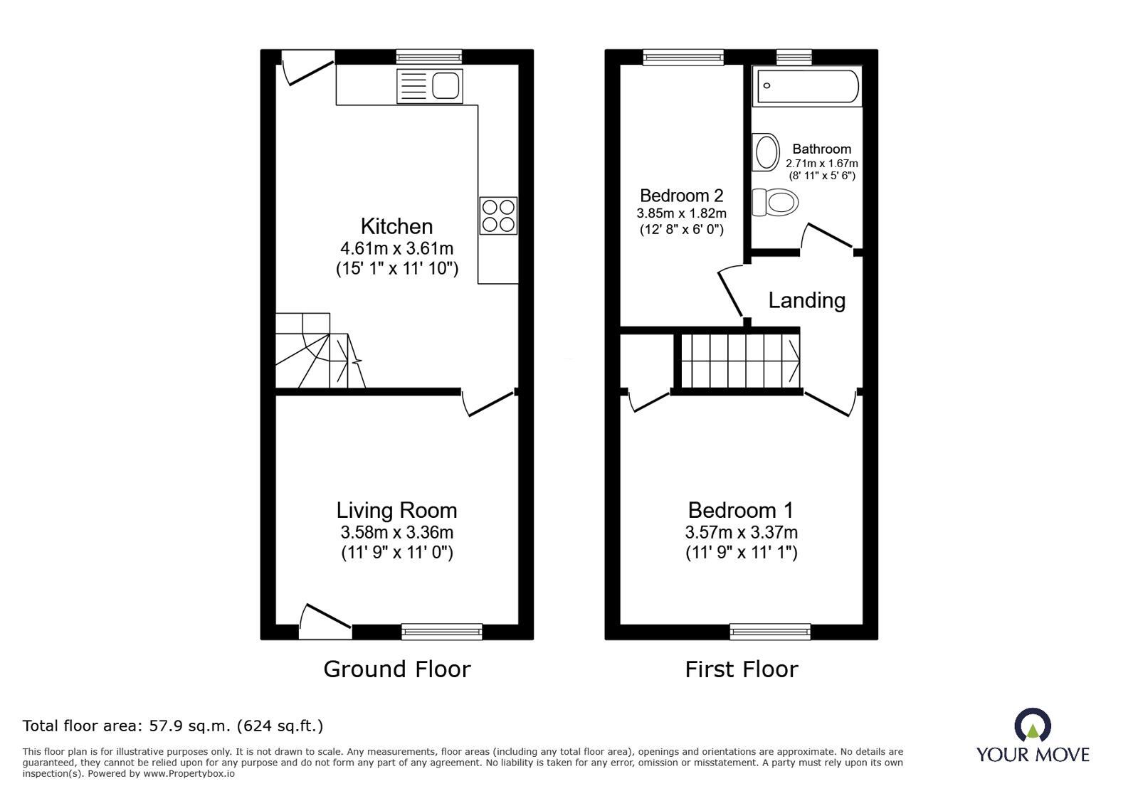 Floorplan of 2 bedroom Mid Terrace House for sale, Cope Street, Barnsley, S70