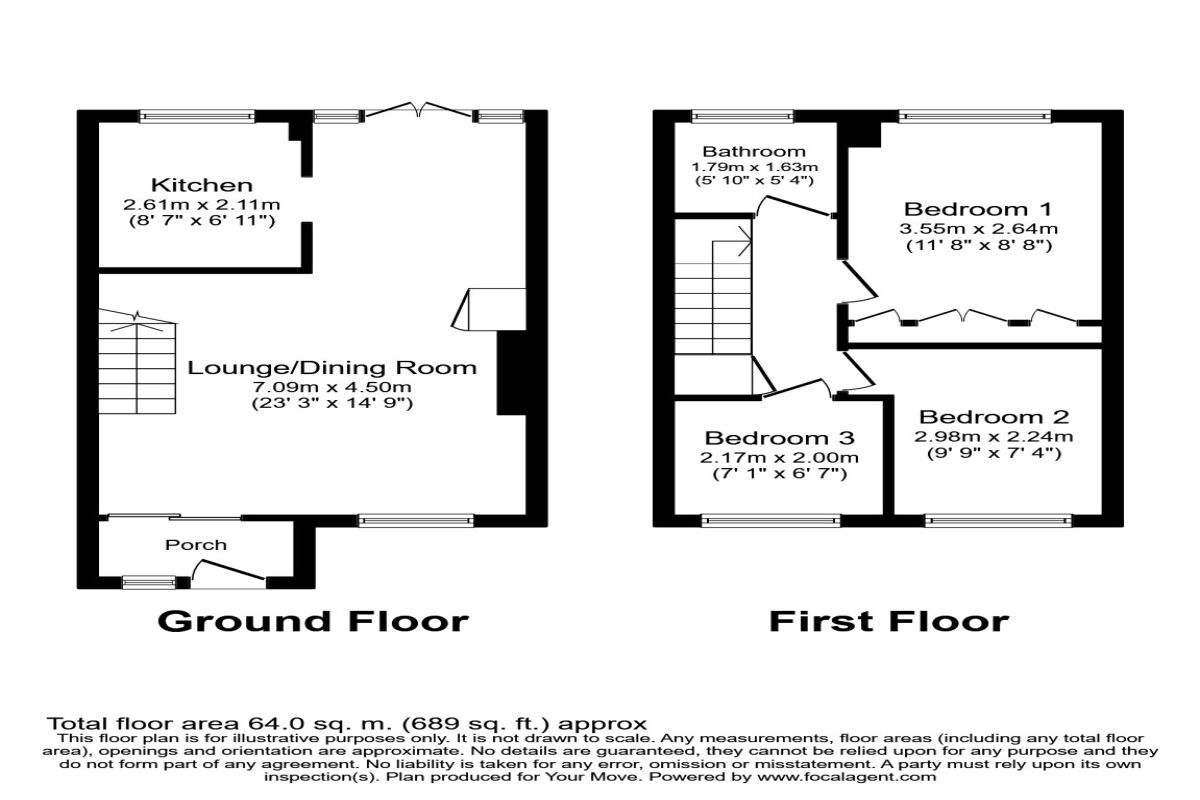 Floorplan of 3 bedroom House to rent, Normanton Road, Basingstoke, Hampshire, RG21