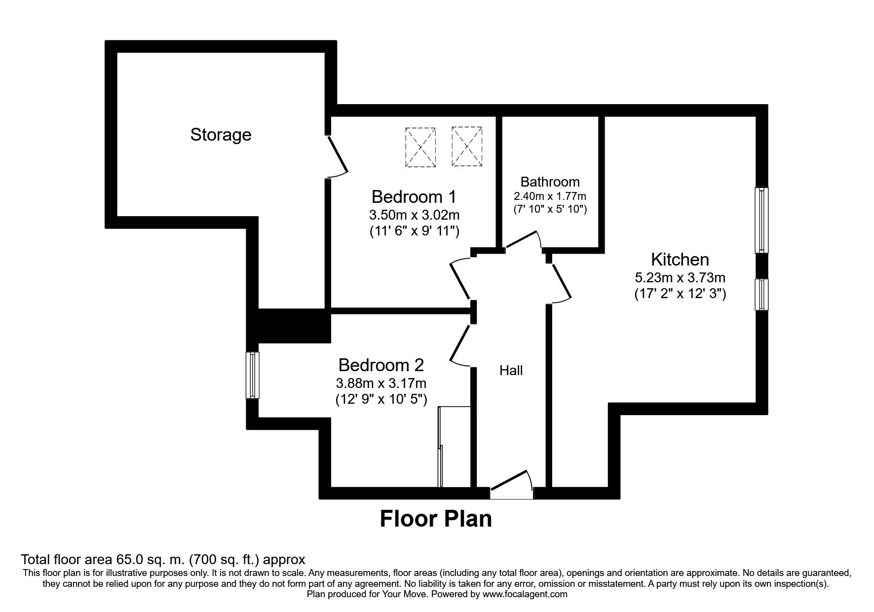 Floorplan of 2 bedroom  Flat to rent, Soper Grove, Basingstoke, Hampshire, RG21