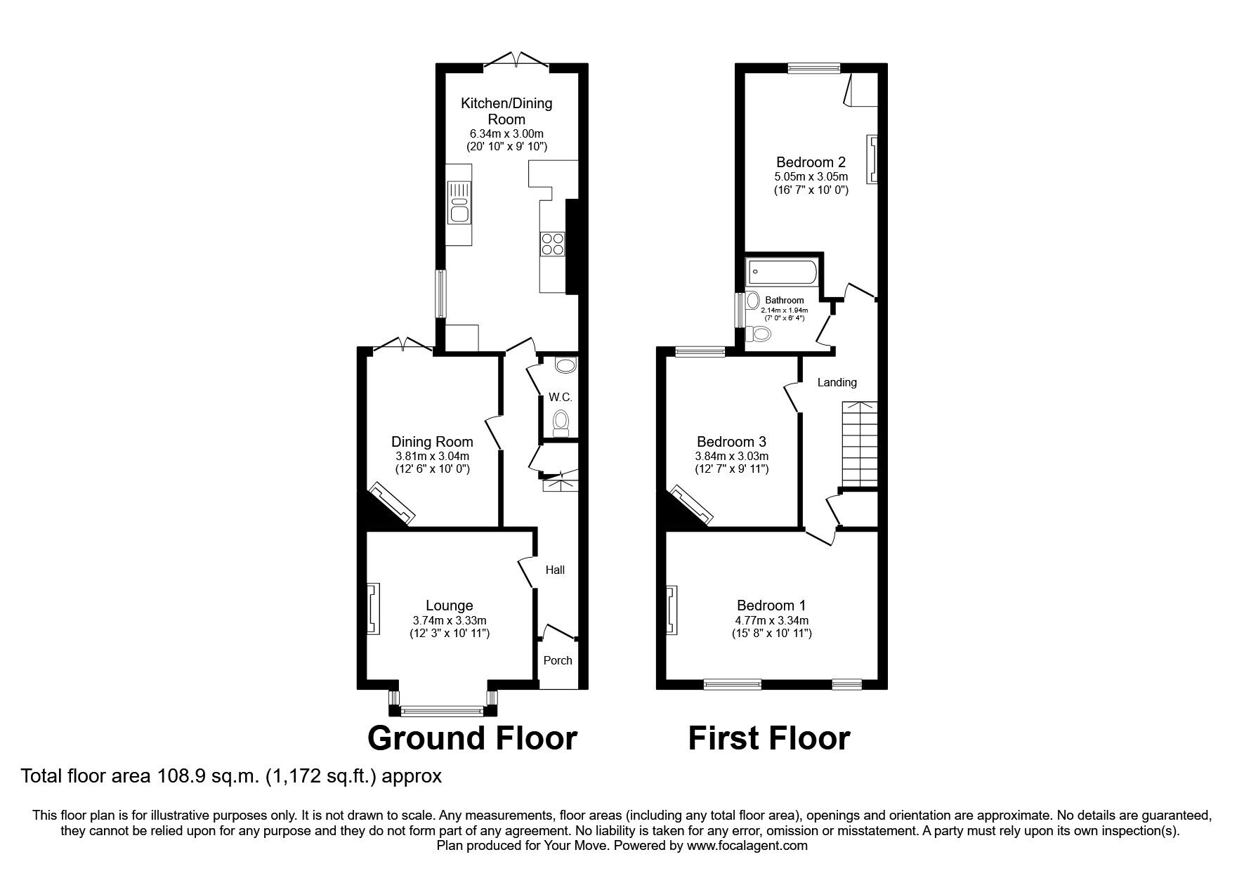 Floorplan of 3 bedroom Semi Detached House to rent, Sarum Hill, Basingstoke, Hampshire, RG21