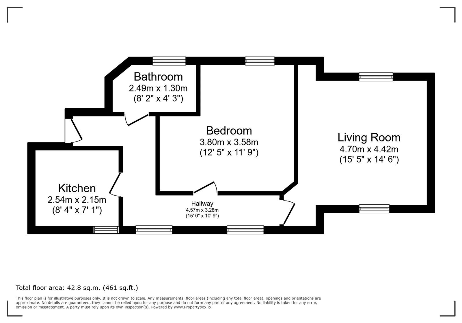 Floorplan of 1 bedroom  Flat for sale, The Cloisters, Junction Road, Hampshire, SP10