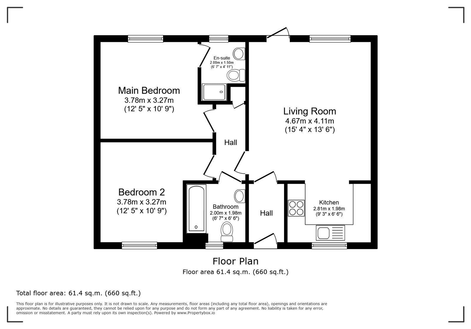 Floorplan of 2 bedroom Flat to rent, Manor Lane, Old Basing, Hampshire, RG24