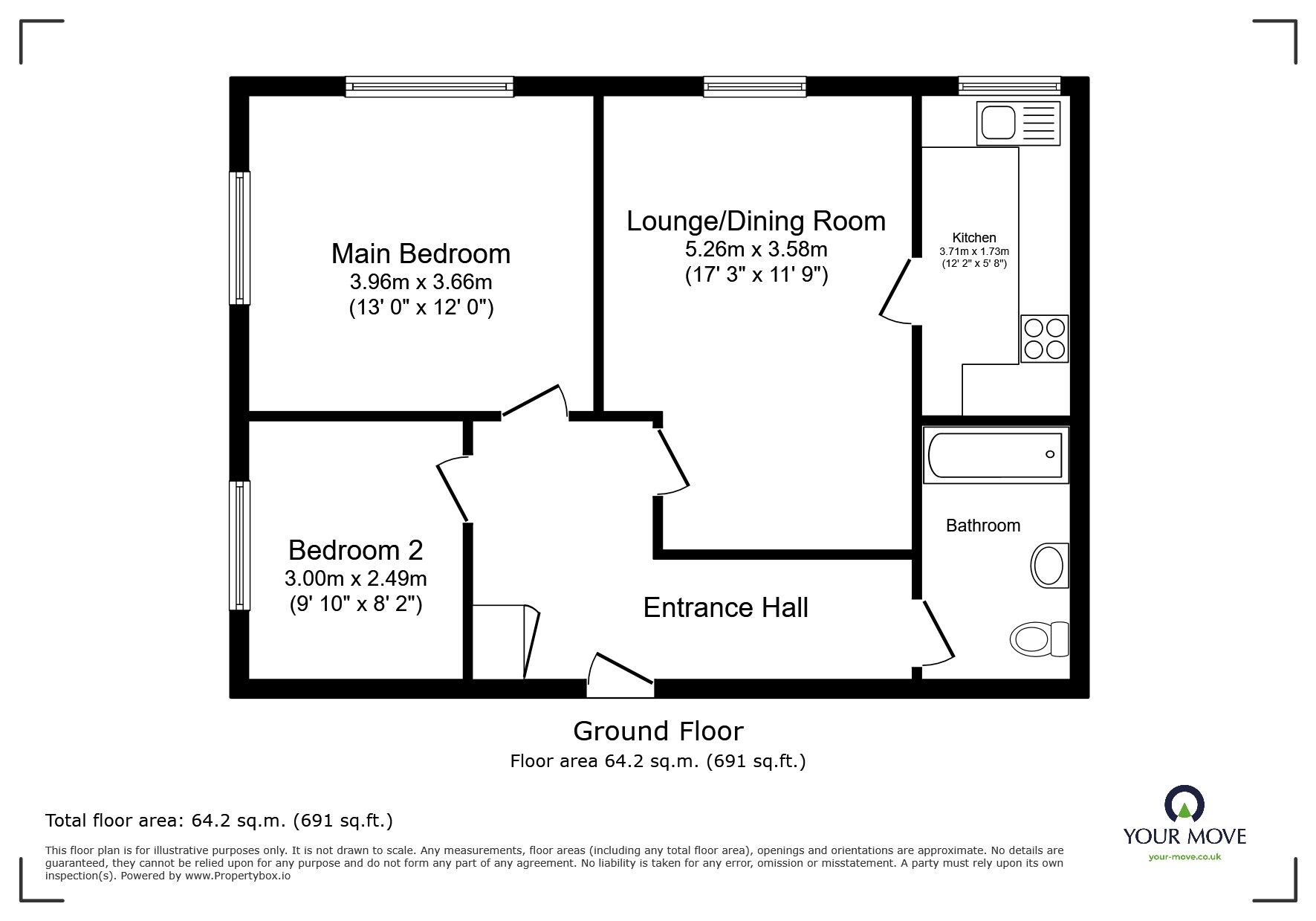 Floorplan of 2 bedroom  Flat to rent, St. James Court St. Andrews Road, Bedford, MK40