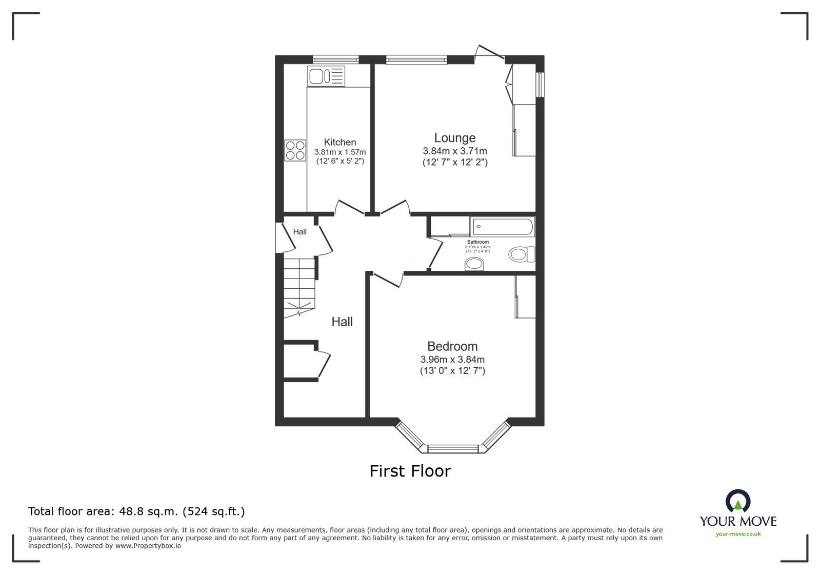 Floorplan of 1 bedroom Flat to rent, Alexandra Road, Bedford, MK40