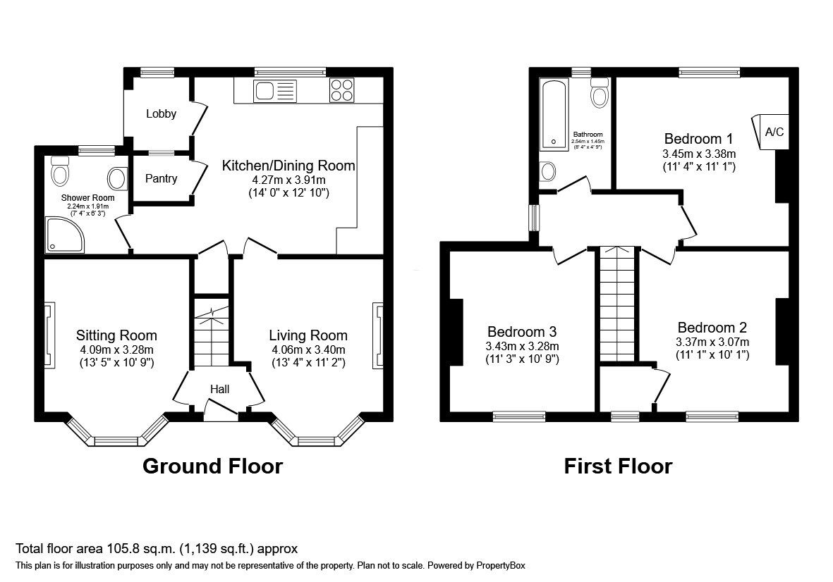 Floorplan of 3 bedroom Detached House for sale, Bedford Road, Wootton, Bedfordshire, MK43