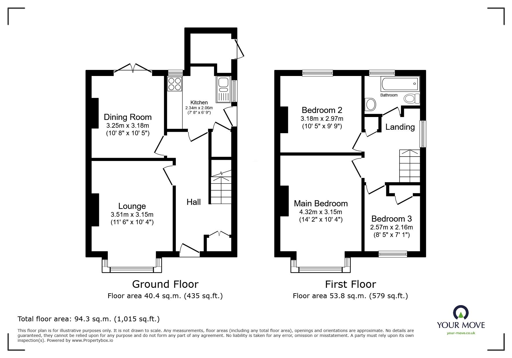 Floorplan of 3 bedroom Semi Detached House to rent, London Road, Bedford, Bedfordshire, MK42