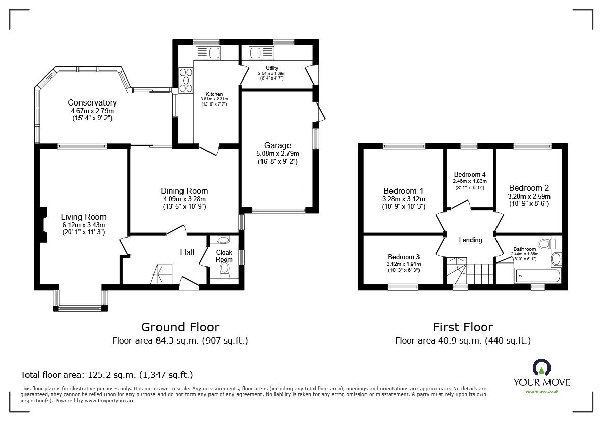Floorplan of 4 bedroom Detached House for sale, Sherbourne Way, Bedford, Bedfordshire, MK41