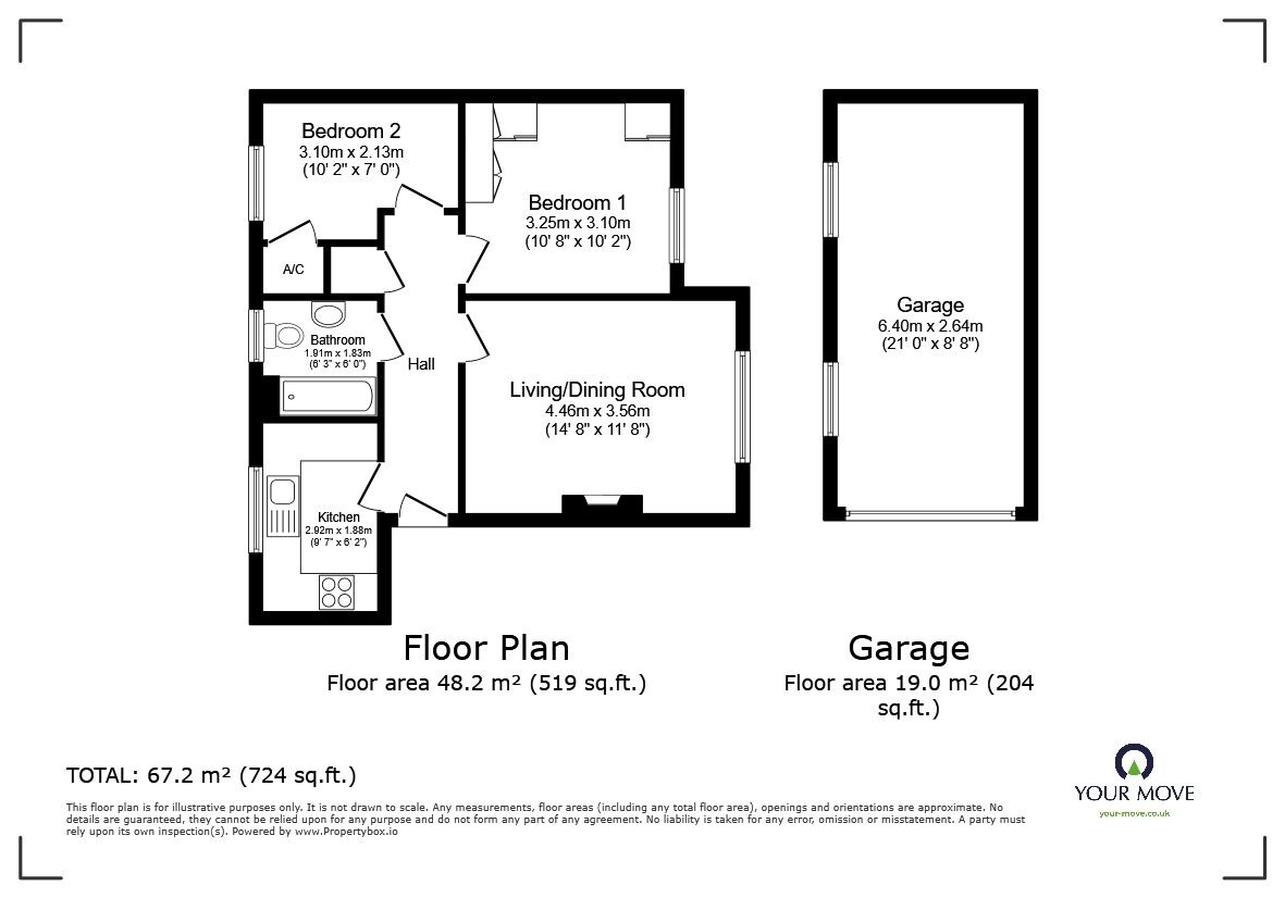 Floorplan of 2 bedroom  Flat for sale, Crowe Road, Bedford, MK40