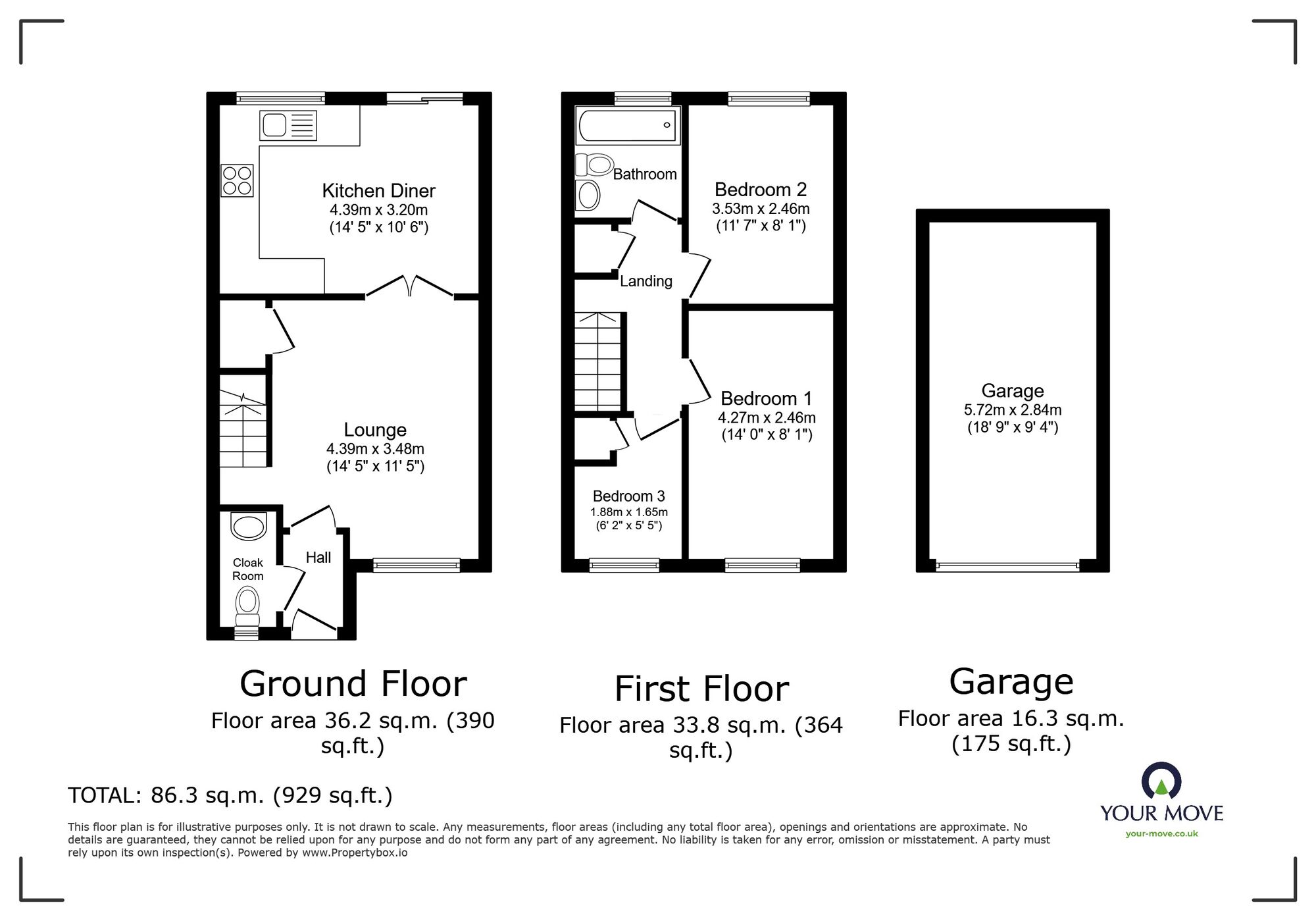 Floorplan of 3 bedroom End Terrace House for sale, Haynes Road, Bedford, Bedfordshire, MK42