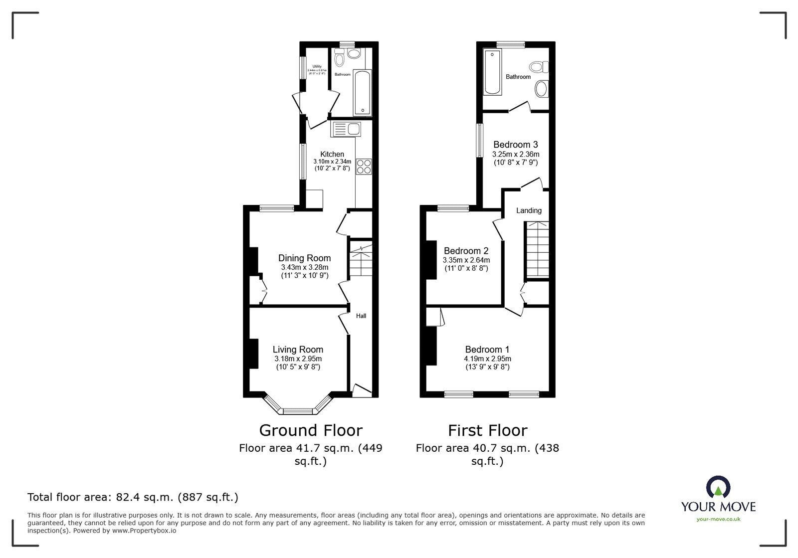Floorplan of 3 bedroom Mid Terrace House to rent, Nelson Street, Bedford, Bedfordshire, MK40