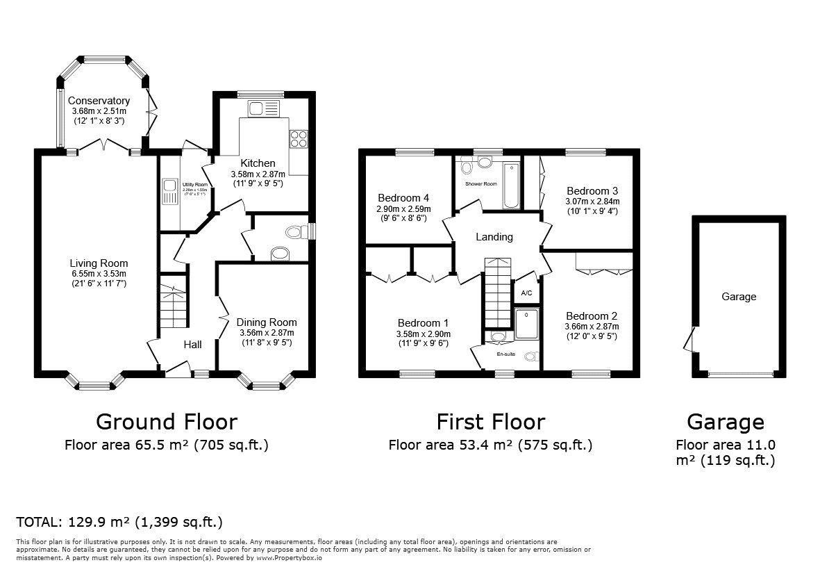Floorplan of 4 bedroom Detached House for sale, Sunderland Place, Shortstown, Bedfordshire, MK42