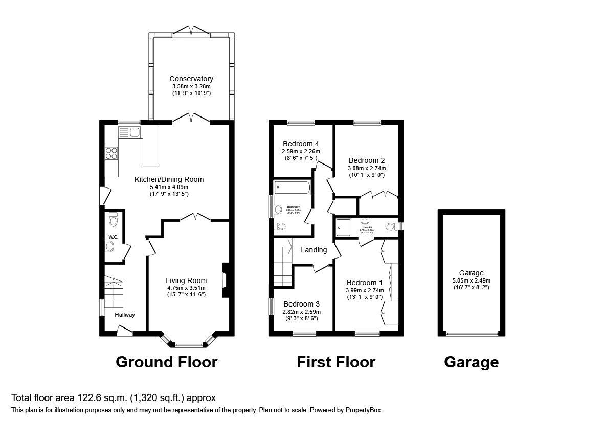 Floorplan of 4 bedroom Detached House for sale, Violet Close, Bedford, Bedfordshire, MK42