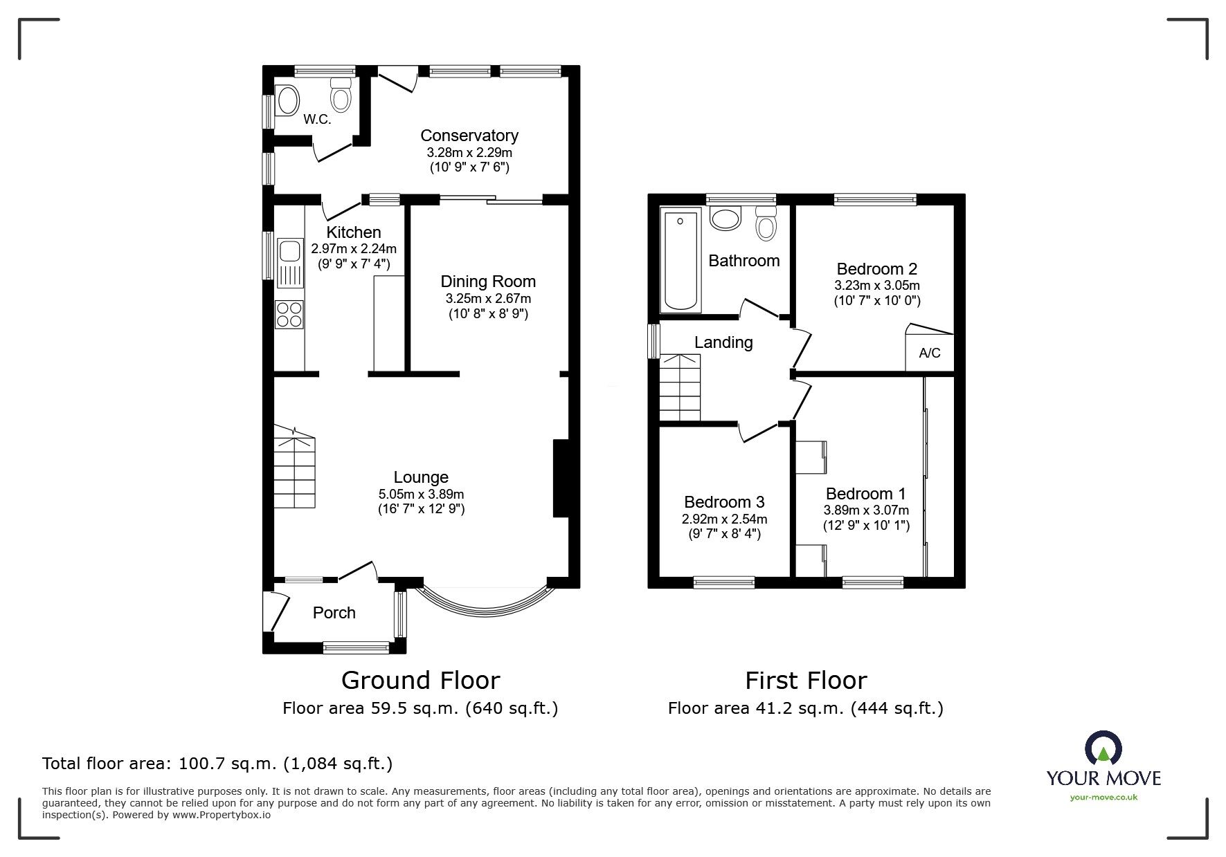 Floorplan of 3 bedroom Semi Detached House to rent, Mendip Crescent, Bedford, Bedfordshire, MK41