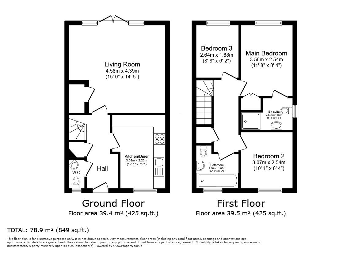 Floorplan of 3 bedroom Semi Detached House for sale, Cantley Road, Great Denham, Bedfordshire, MK40