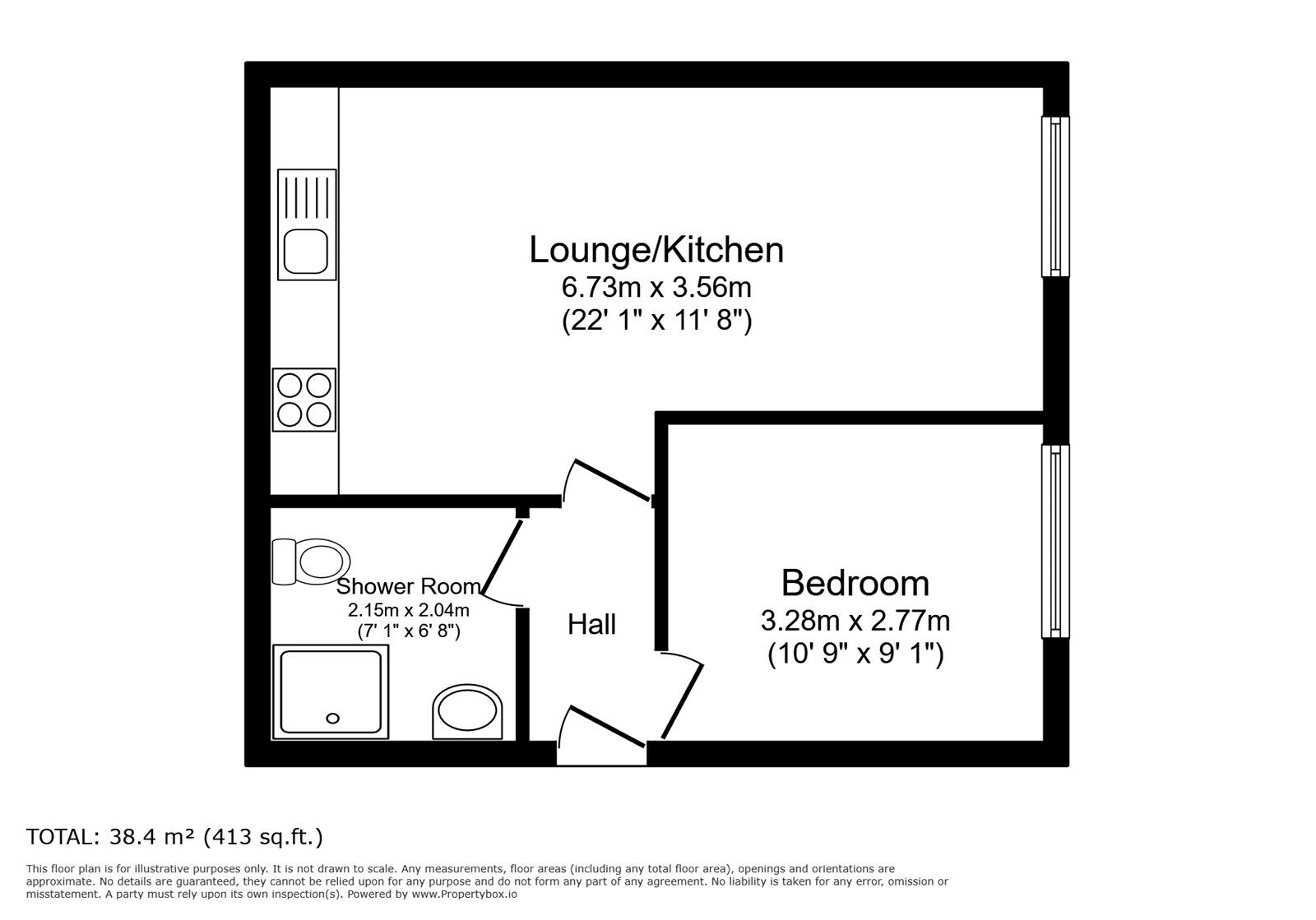 Floorplan of 1 bedroom  Flat to rent, Harpur Street, Bedford, Bedfordshire, MK40