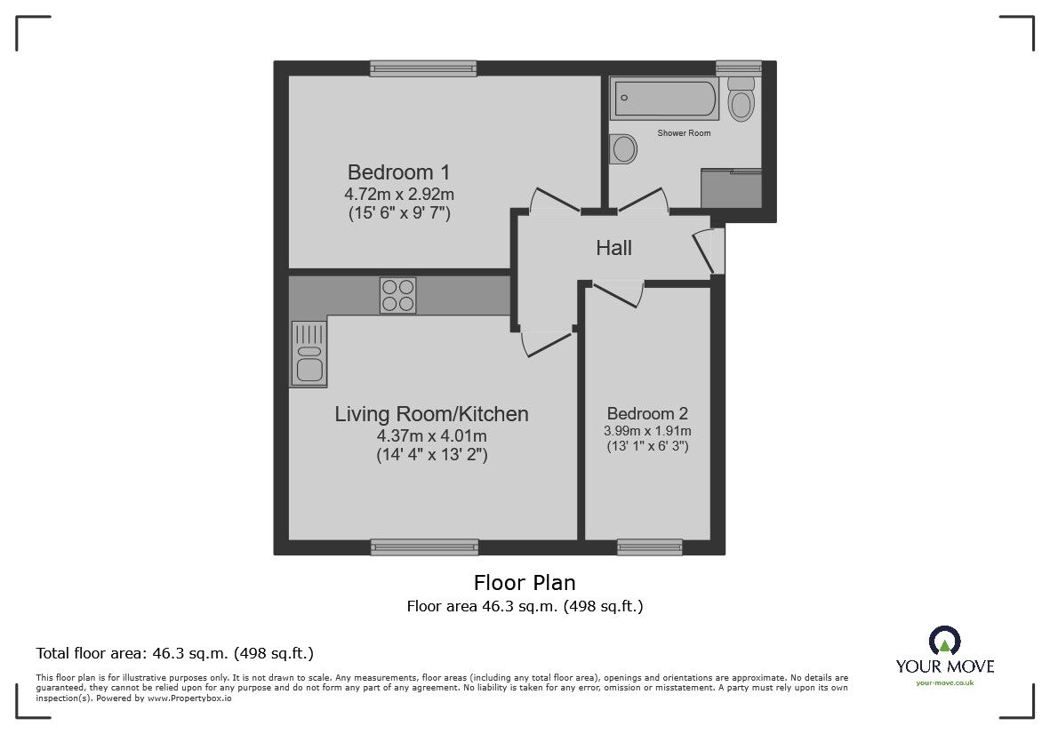 Floorplan of 2 bedroom  Flat for sale, Milton Road, Clapham, Bedfordshire, MK41