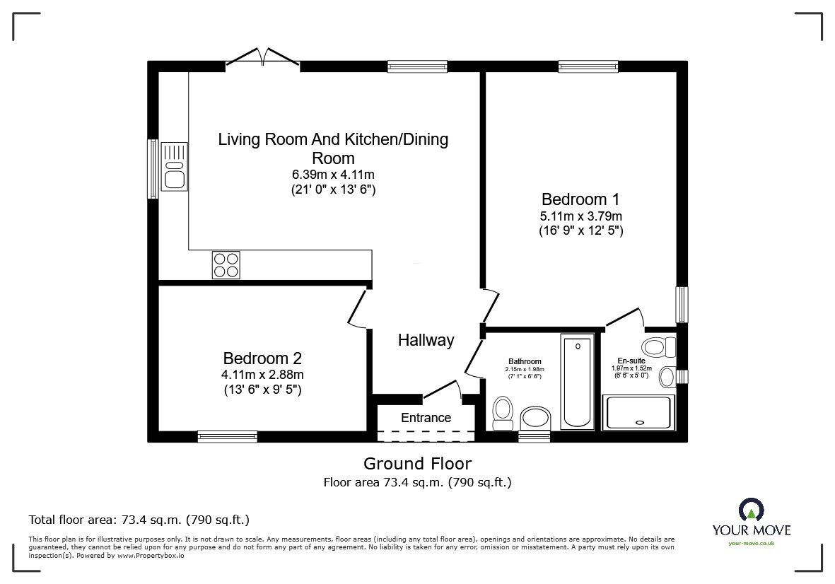 Floorplan of 2 bedroom Detached House for sale, Northwood End Road, Haynes, Bedfordshire, MK45