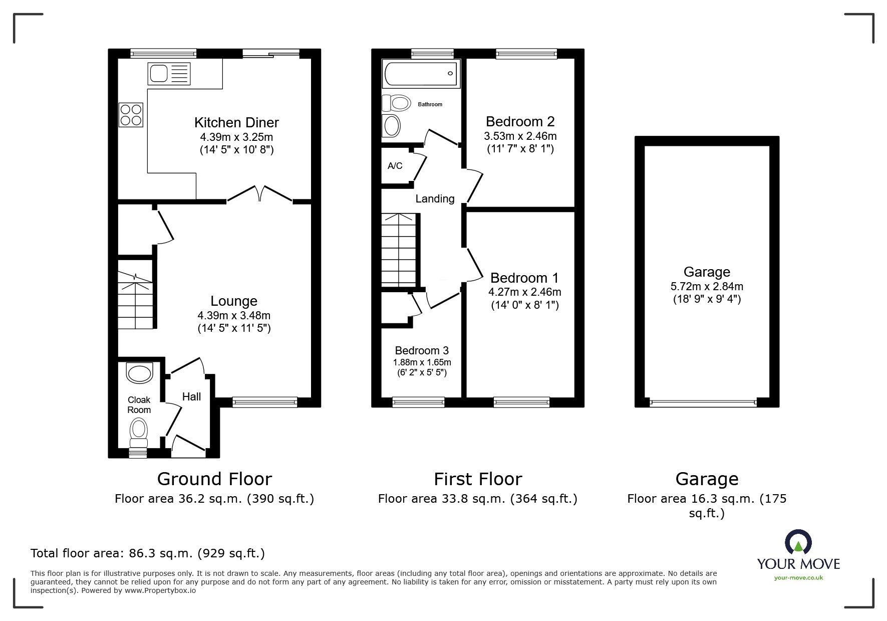 Floorplan of 3 bedroom End Terrace House to rent, Haynes Road, Bedford, Bedfordshire, MK42