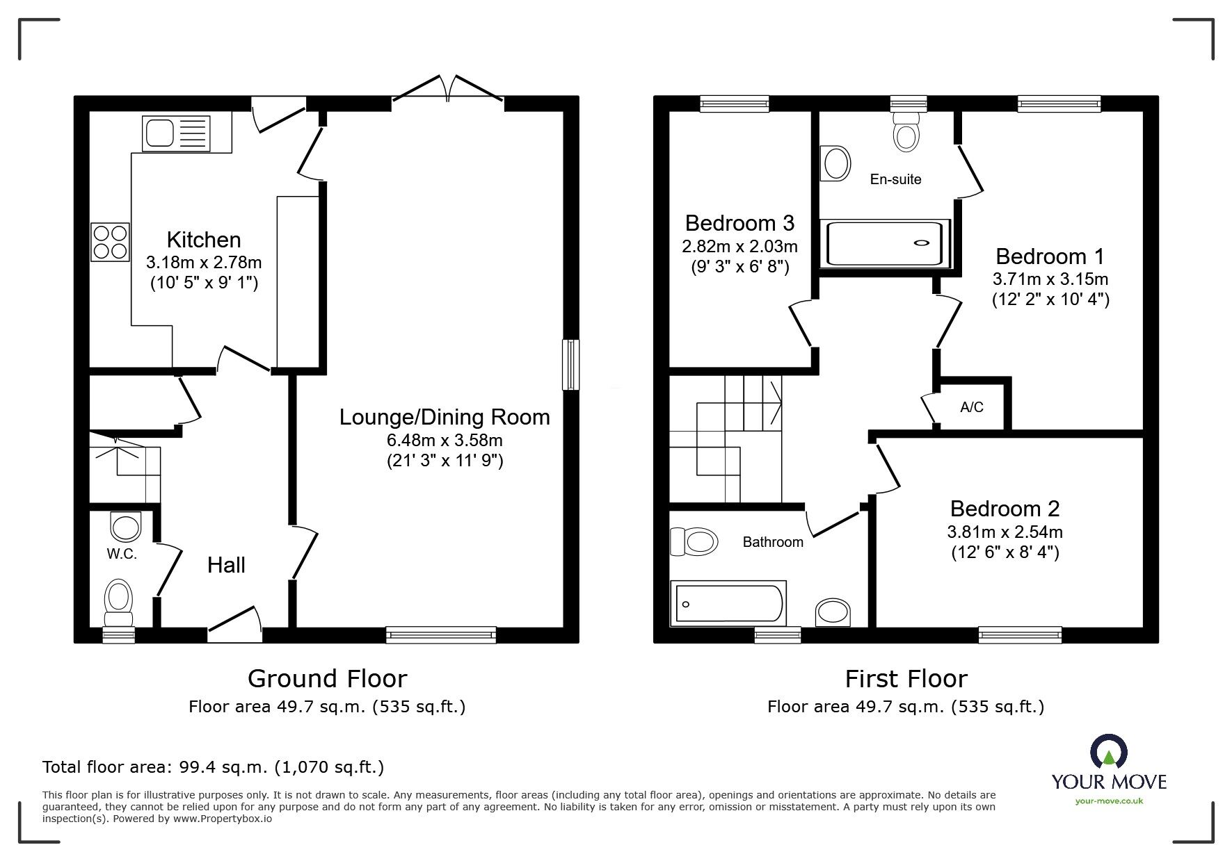Floorplan of 3 bedroom Semi Detached House to rent, Chamberlain Way, Shortstown, Bedfordshire, MK42