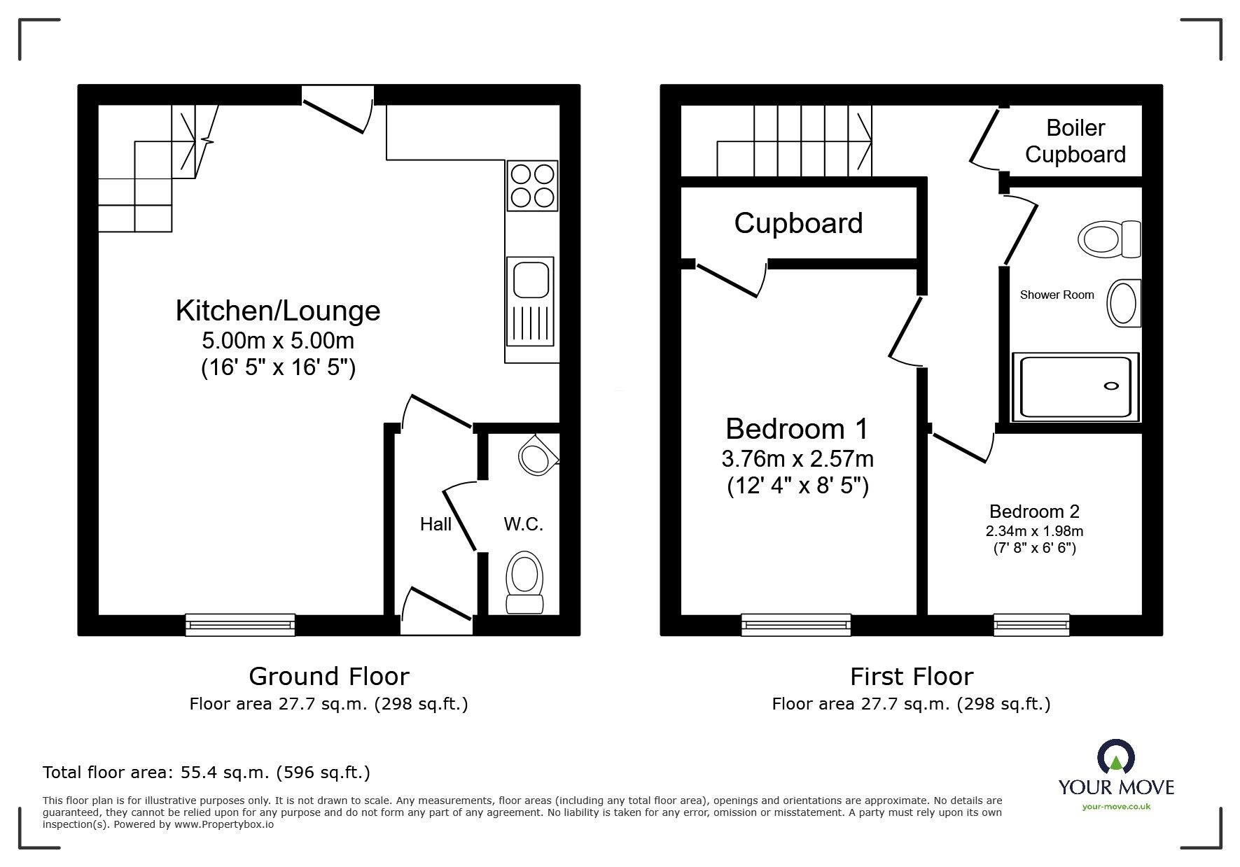 Floorplan of 2 bedroom Mid Terrace House to rent, Tawny Avenue, Wixams, Bedfordshire, MK42