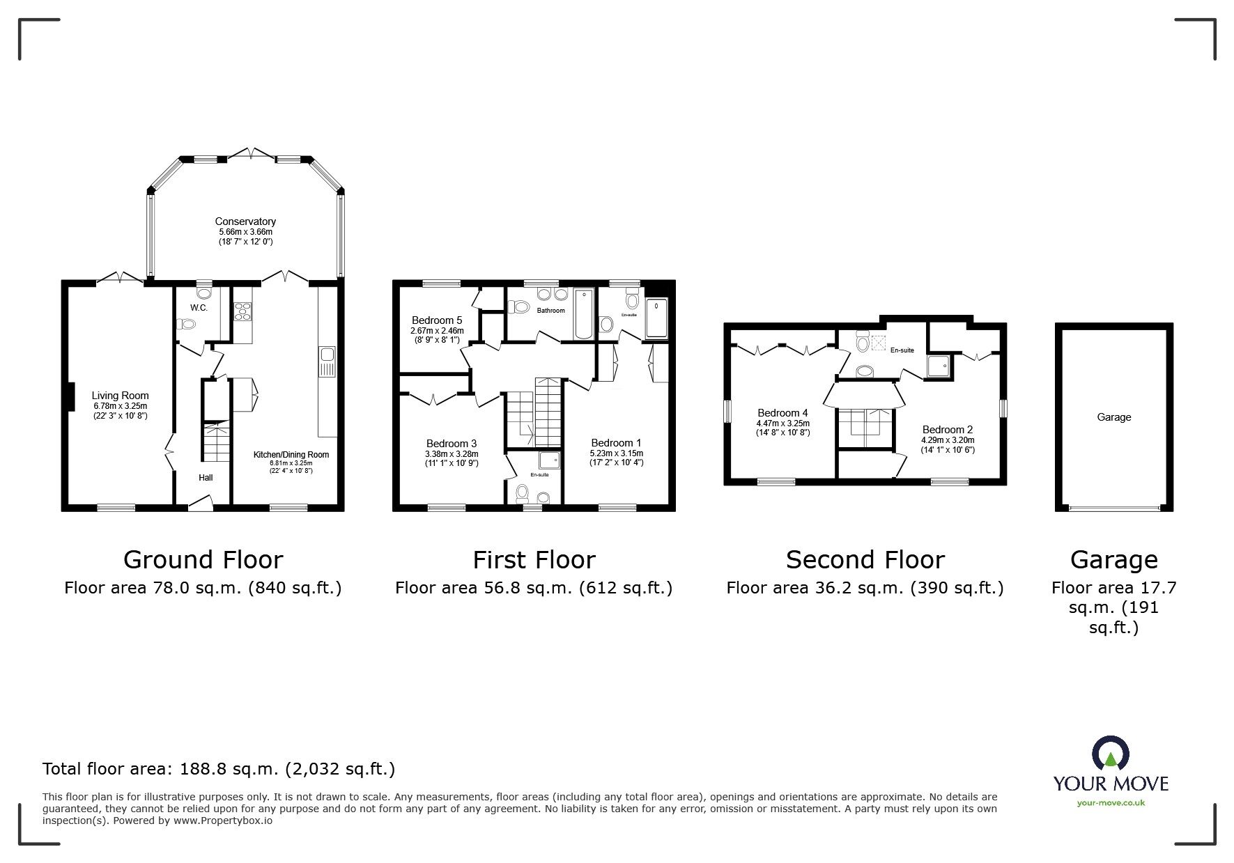 Floorplan of 5 bedroom Detached House to rent, Wadsworth Court, Bedford, MK42