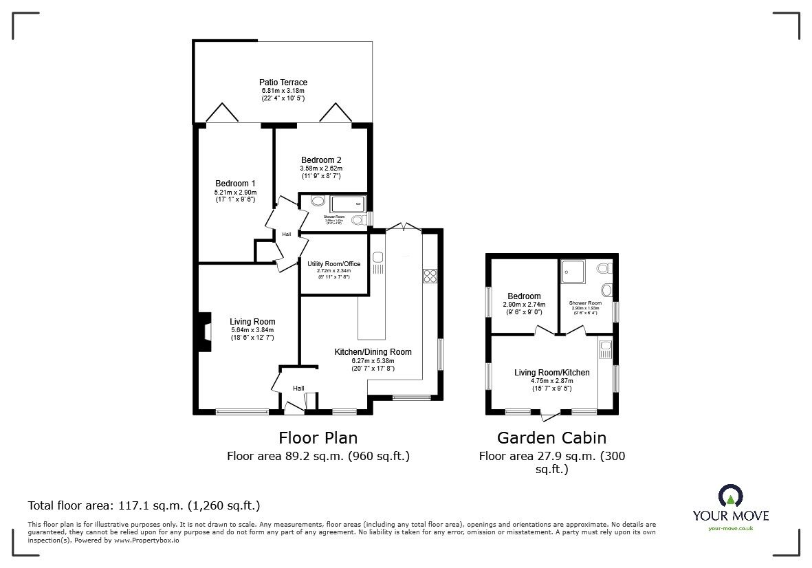 Floorplan of 3 bedroom Semi Detached House for sale, Brendon Avenue, Bedford, Bedfordshire, MK41