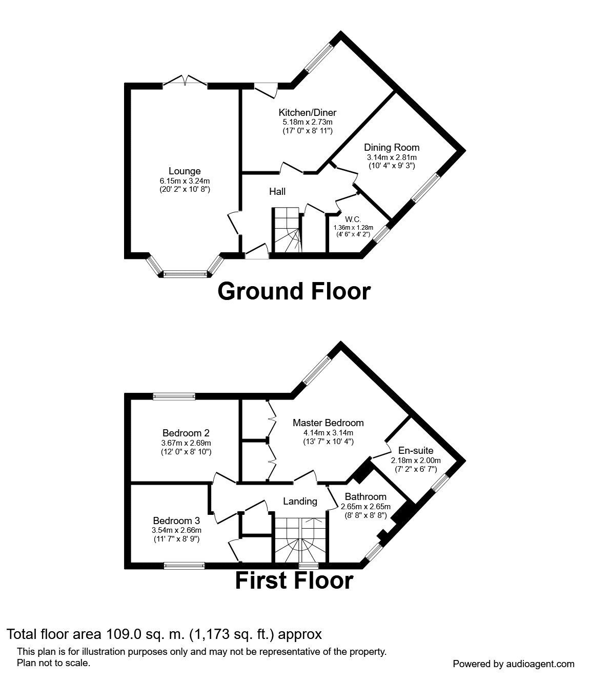 Floorplan of 3 bedroom Semi Detached House for sale, Langlands Road, Bedford, Bedfordshire, MK41