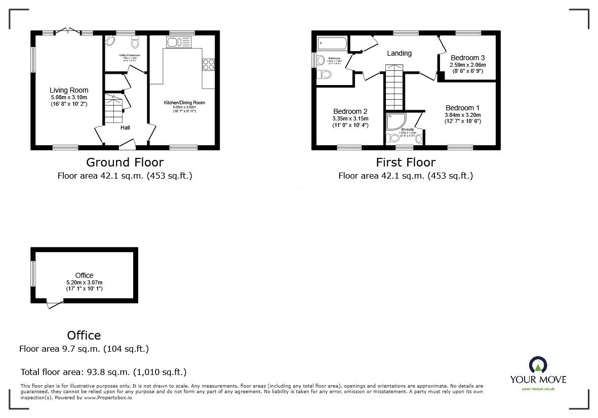 Floorplan of 3 bedroom End Terrace House for sale, Primrose Fields, Bedford, Bedfordshire, MK41