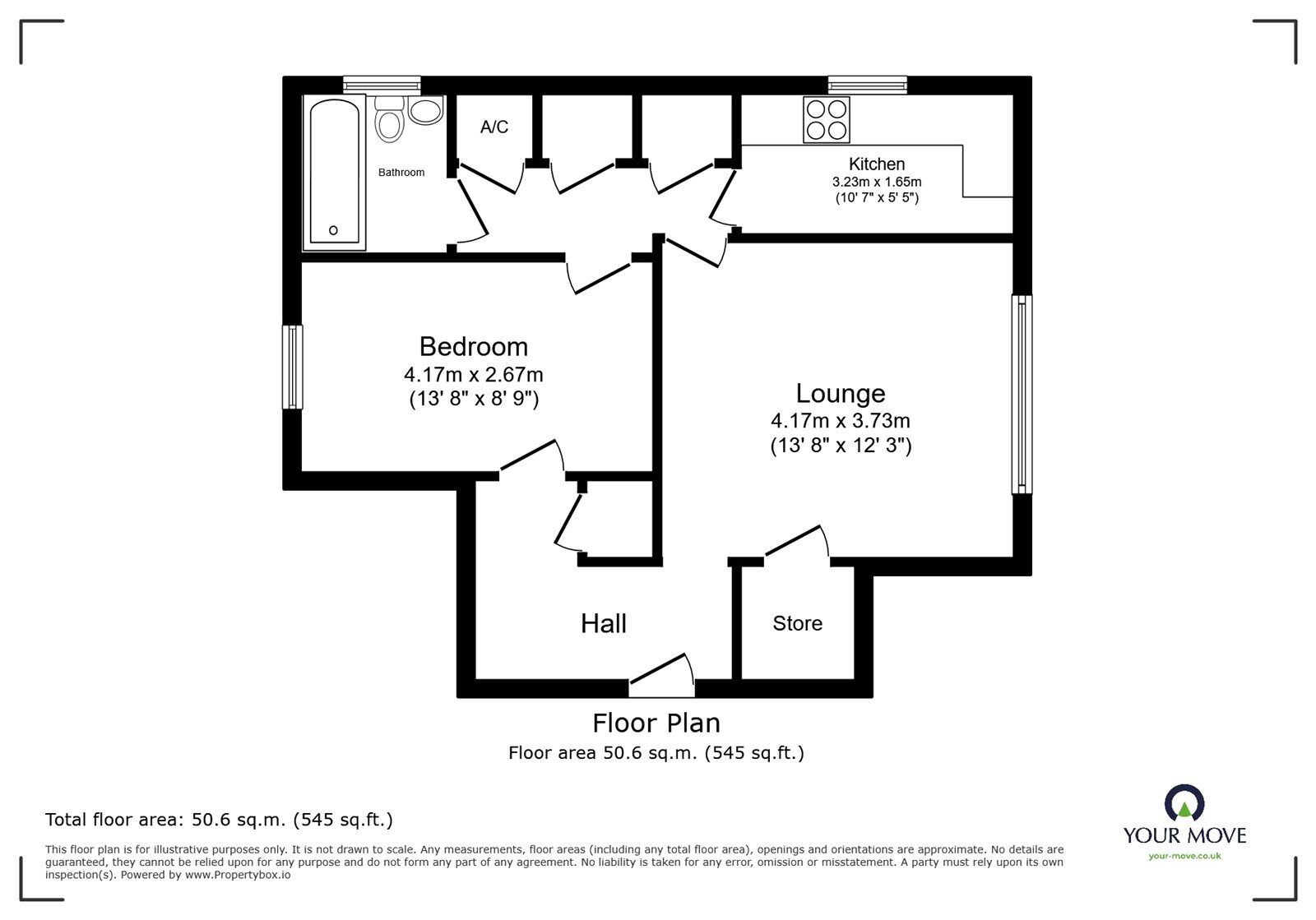Floorplan of 1 bedroom Flat to rent, Kimbolton Road, Bedford, Bedfordshire, MK40