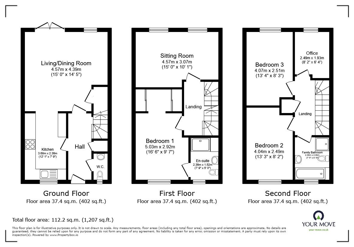 Floorplan of 4 bedroom Semi Detached House for sale, Fisherswood Road, Wixams, Bedfordshire, MK45