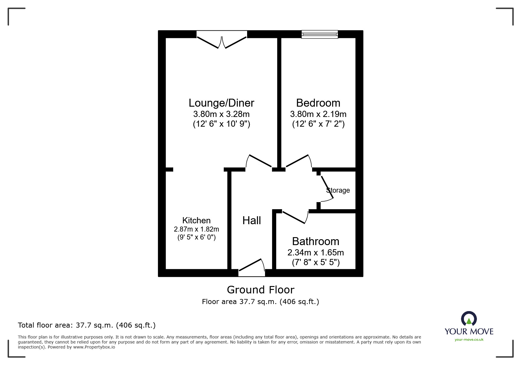 Floorplan of 1 bedroom Flat to rent, Nettleton Mews, Shortstown, Bedfordshire, MK42