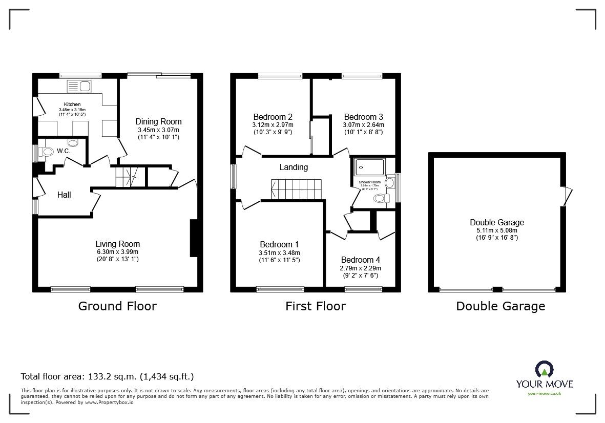 Floorplan of 4 bedroom Detached House for sale, Nursery Gardens, Bedford, Bedfordshire, MK41